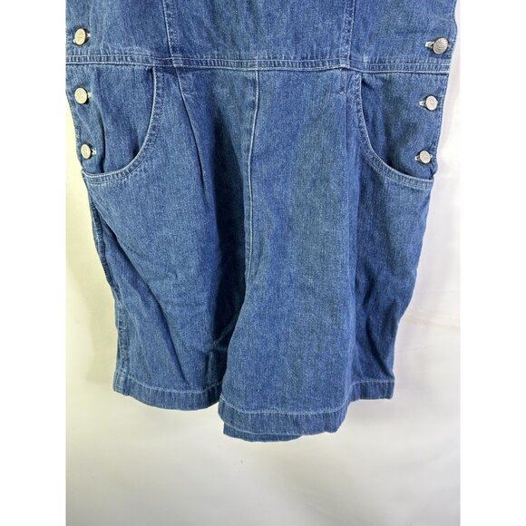 Vintage 90s Denim Jean Short Bib Overalls Shortalls - Picture 4 of 7